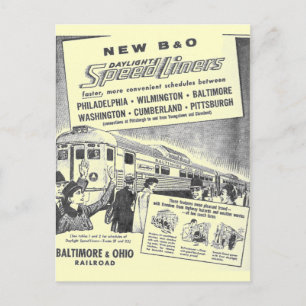 Nieuw B&O Budd Gebouwd Daglicht Speedliners Briefkaart