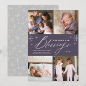 Nieuw baby 4 Foto kerstfeestdag Kaart (Voorkant / Achterkant)