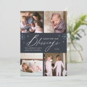 Nieuw baby 4 met kerstmis feestdagenkaart (Staand voorkant)