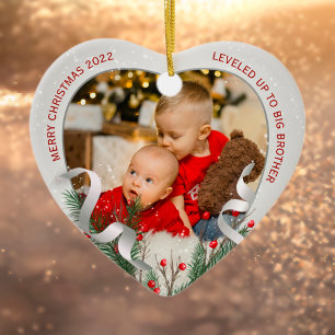 Nieuw Baby Big Brother Silver-Lijst Vrolijk kerstf Keramisch Ornament