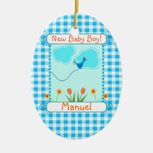 Nieuw Baby Boy Blue Vichi Ornament (Voorkant)