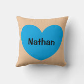 Nieuw Baby Boy Gepersonaliseerd Blauw Hart met Naa Kussen (Achterkant)