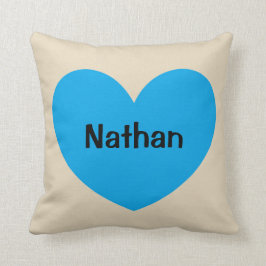 Nieuw Baby Boy Gepersonaliseerd Blauw Hart met Naa Kussen