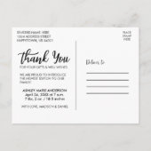 Nieuw Baby Dank Je Wel Roze Script Briefkaart (Achterkant)