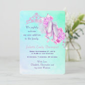 Nieuw Baby Geboorte Aankondiging Ballet Thema (Staand voorkant)