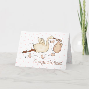 Nieuw Baby Girl Wenskaart Kaart