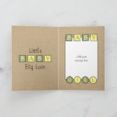 Nieuw Baby Meisje grote liefde rustiek groen geel Kaart (Binnen)