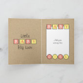 Nieuw Baby Meisje grote liefde rustiek koraal geel Kaart (Binnen)