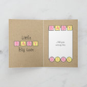 Nieuw Baby Meisje grote liefde rustiek roze geel Kaart (Binnen)
