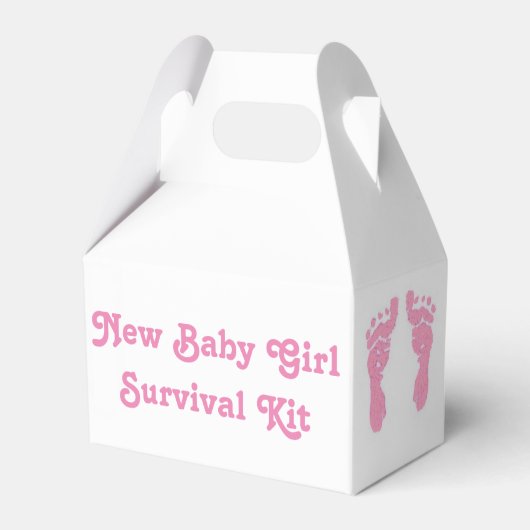 "Nieuw Baby Meisje" Survival Kit Bedankdoosjes (Voorkant Zijde)