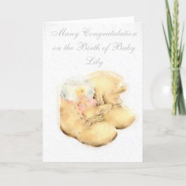NIEUW BABY MEISJE WENSKAART BEDANKKAART