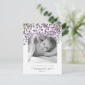 Nieuw Baby Neutral Lavender Photo briefkaart (Staand voorkant)