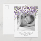 Nieuw Baby Neutral Lavender Photo briefkaart (Voorkant / Achterkant)