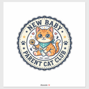Nieuw Baby Ouder Kat Kat Moeder Cadeau Idee - Nieu Sticker