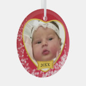 Nieuw Baby Photo Keepomwille Snowy Red Glas Ornament (Voorkant Rechts)