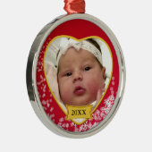 Nieuw Baby Photo Keepomwille Snowy Red Metalen Ornament (Rechts)