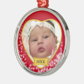 Nieuw Baby Photo Keepomwille Snowy Red Metalen Ornament (Links)