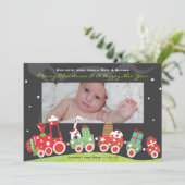 NIEUW BABY TREIN Kerstvakantie GreetiIng Kaart (Staand voorkant)