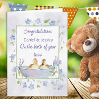 Nieuw Baby Tweeling Eendje Congratulatiekaart