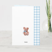 Nieuw babyboy wenskaart kaart (Achterkant)