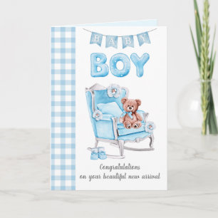 Nieuw babyboy wenskaart kaart