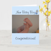 Nieuw babyjongetje met blauw Baby Kaart (Gele Bloem)