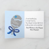 Nieuw babyjongetje met blauw Baby Kaart (Binnen)
