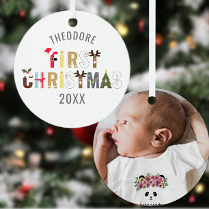 Nieuw Baby's 1e Christmas Photo Metal Ornament