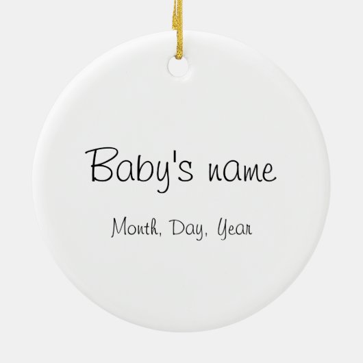 Nieuw babysiernummer Aangepast versieringsprogramm Keramisch Ornament (Achterkant)