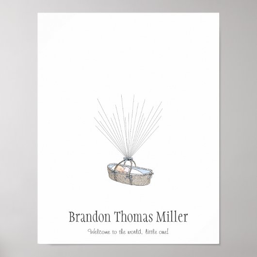 Nieuw babyvingerafdrukballon - Blauw Poster (Voorkant)