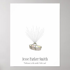 Nieuw babyvingerafdrukballon - Geel Poster