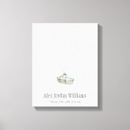 Nieuw babyvingerafdrukballon - Groen Canvas Afdruk