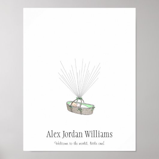 Nieuw babyvingerafdrukballon - Groen Poster (Voorkant)