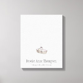 Nieuw babyvingerafdrukballon - Roze Canvas Afdruk