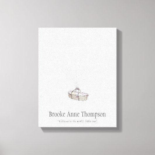 Nieuw babyvingerafdrukballon - Roze Canvas Afdruk (Voorkant)