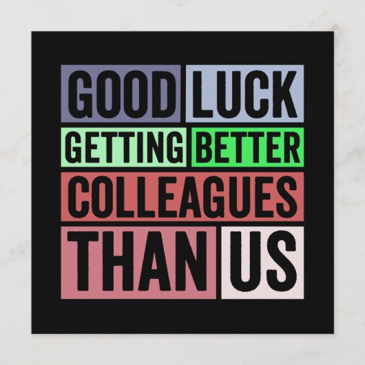 Nieuw banengeld | Farewell Coworkers Leaving | Goe Advieskaart (Voorkant)