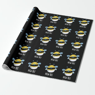 Nieuw Bee Funny Newbie Bug Pun Dark BG Cadeaupapier