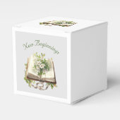 Nieuw Begin Bloemen Open Boek Trouwen Bedankdoosjes (Voorkant Zijde)