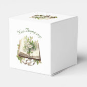 Nieuw Begin Bloemen Open Boek Trouwen Bedankdoosjes (Achterkant)