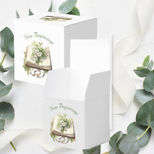 Nieuw Begin Bloemen Open Boek Trouwen Bedankdoosjes
