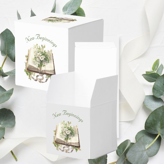 Nieuw Begin Bloemen Open Boek Trouwen Bedankdoosjes