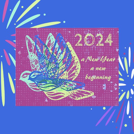 Nieuw begin Doves en Peace Happy Nieuwjaar Briefkaart