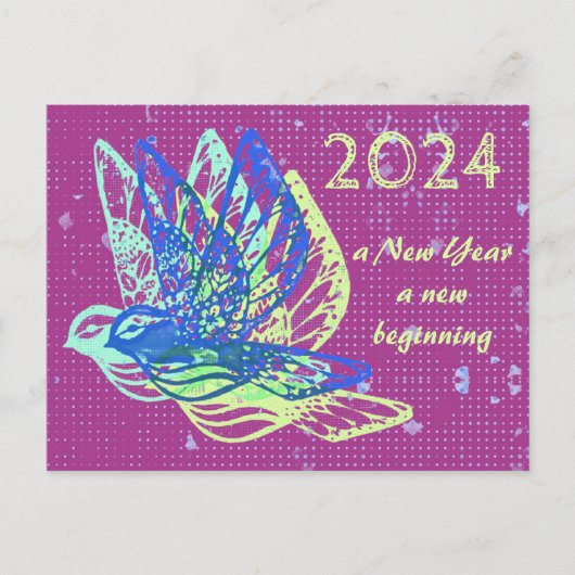 Nieuw begin Doves en Peace Happy Nieuwjaar Briefkaart (Voorkant)