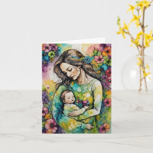 "Nieuw begin" - Een viering van het moederschap Kaart (Gele Bloem)