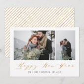 NIEUW BEGIN GELUKKIG NIEUWJAAR GOUD FEESTDAGENKAART (Voorkant / Achterkant)