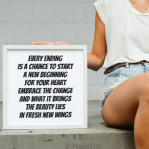 Nieuw Begin inspirerend minigedicht Poster