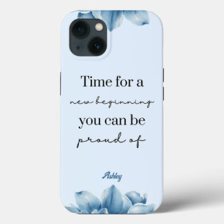 Nieuw Begin Inspirerend Waterverf Blauwe Bloem Case-Mate iPhone Case