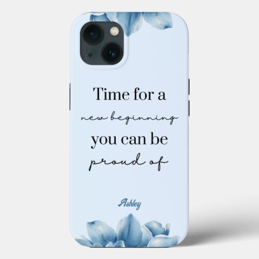 Nieuw Begin Inspirerend Waterverf Blauwe Bloem Case-Mate iPhone Case (Achterkant)