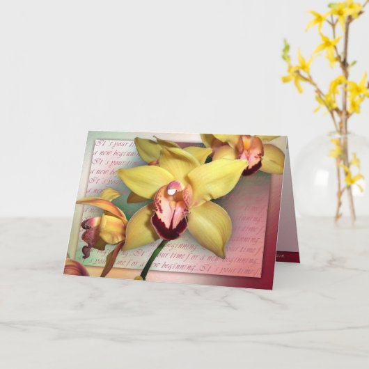 Nieuw begin kaart (Gele Bloem)