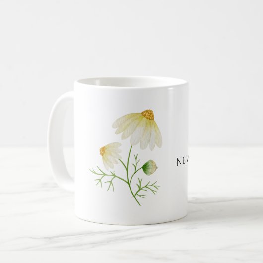 Nieuw begin minimalistisch botanische dagenventila koffiemok (Voorkant links)